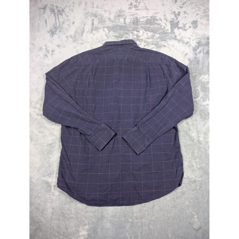 Charles Tyrwhitt Weekend Shirt Mens Large Purple Plaid Flannel Button Down Slim - Picture 6 of 7